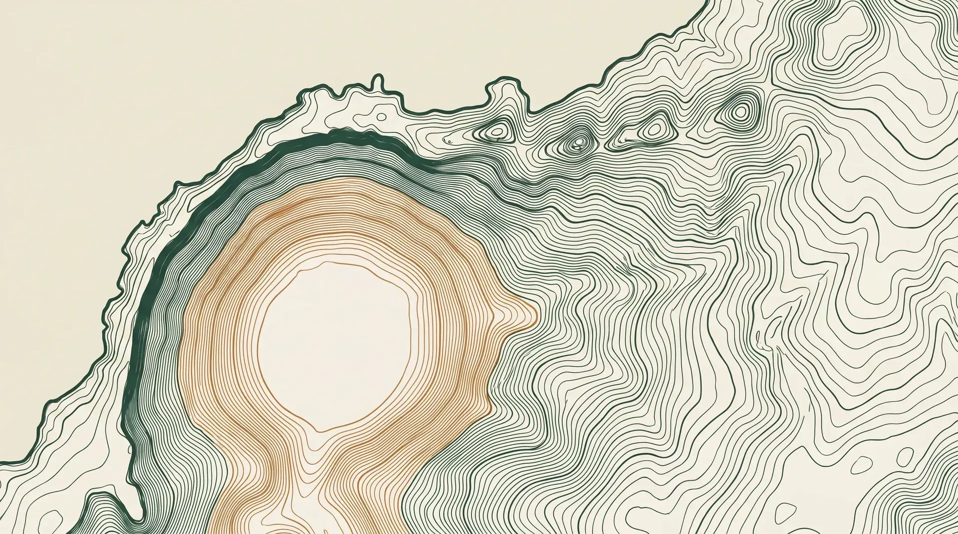 A topographic contour map of the Blue Mountains escarpment, the ridge rising west toward the Jamison Valley