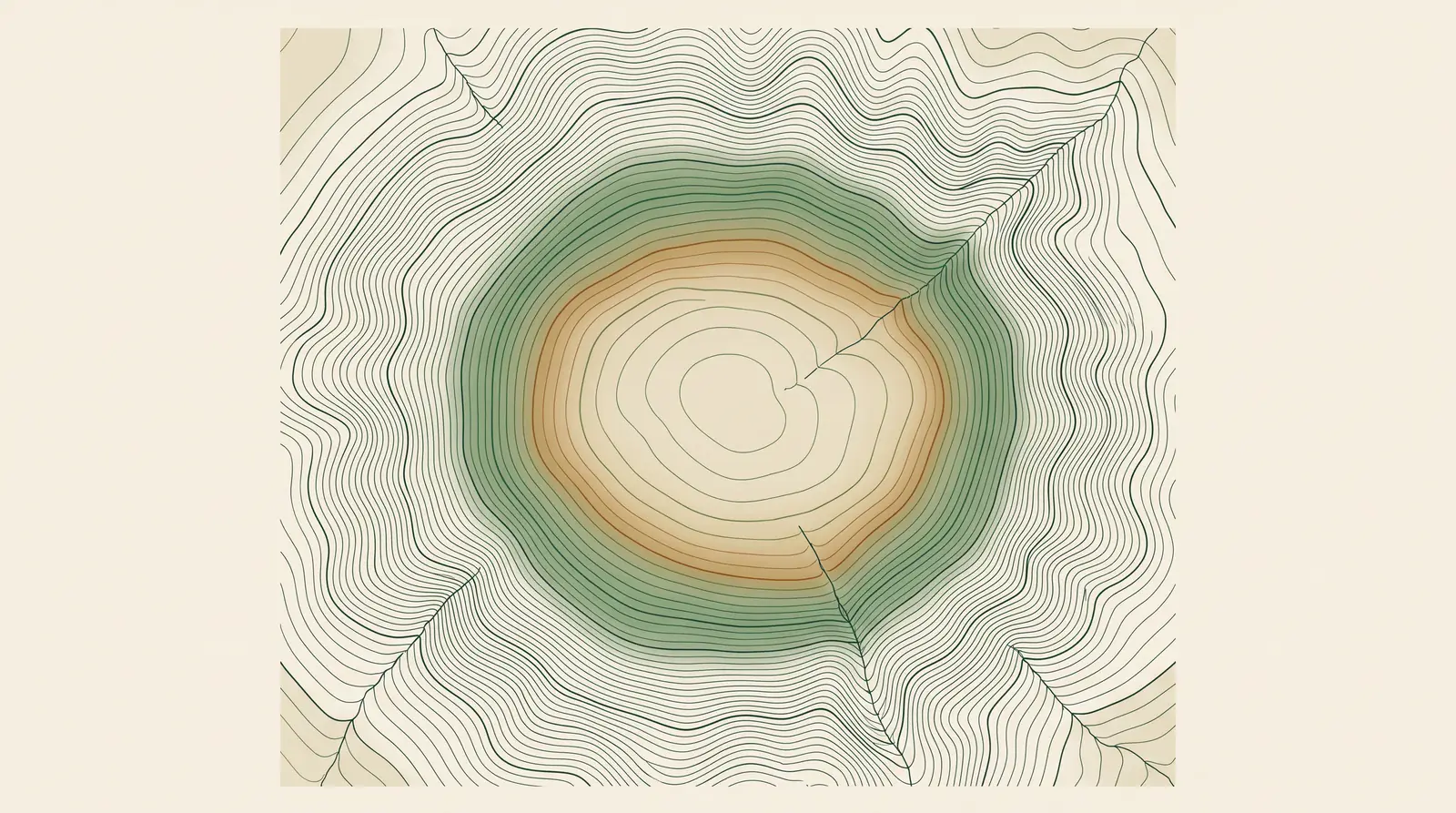 A topographic contour illustration of Lawson in the Blue Mountains