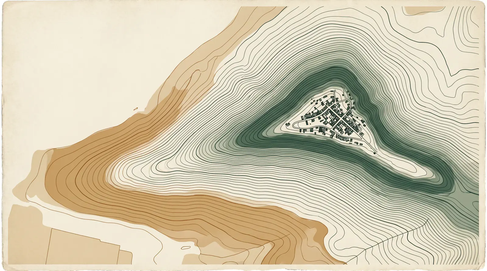 A topographic contour illustration of Mount Victoria in the Blue Mountains